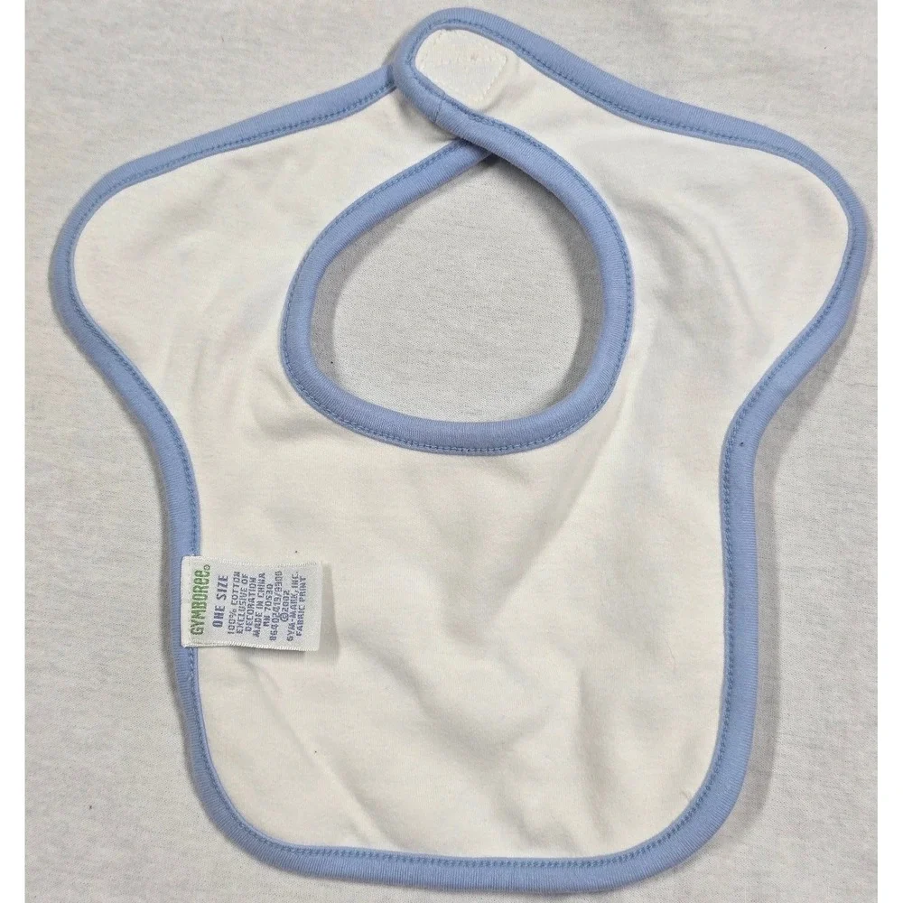 Gymboree Vintage 2002 Blue Cotton Octopus Fish Ocean Baby Bib Under the Sea
